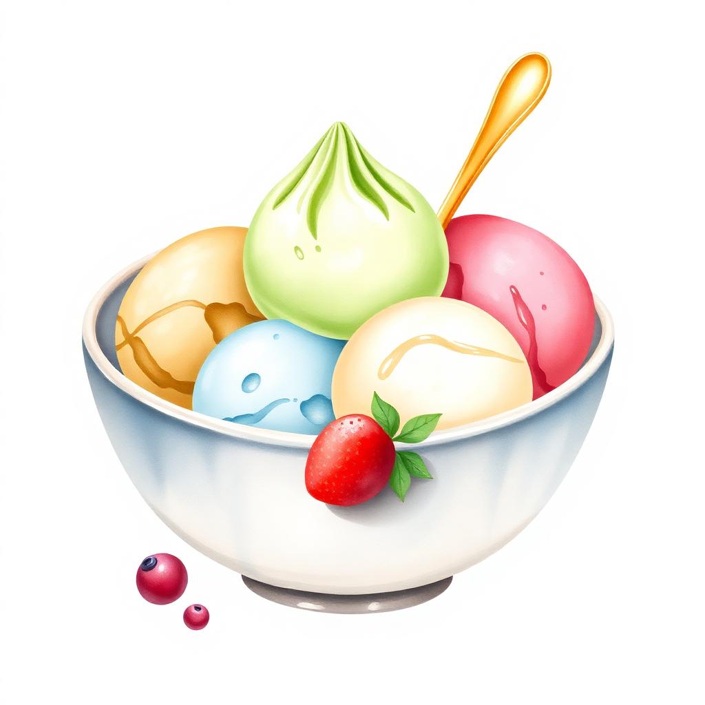 Hausgemachtes Gelato in einer blauen Schale